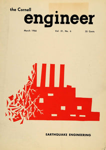 1966 Cover Cornell Engineer Earthquake Engineering - ORIGINAL TCE2