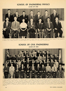 1958 Print Cornell Civil Engineering Physics Graduates ORIGINAL HISTORIC TCE2