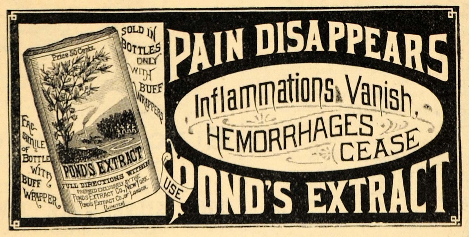 1885 Ad Pond's Extract Hemorrhages Inflammation Cures - ORIGINAL TCM1