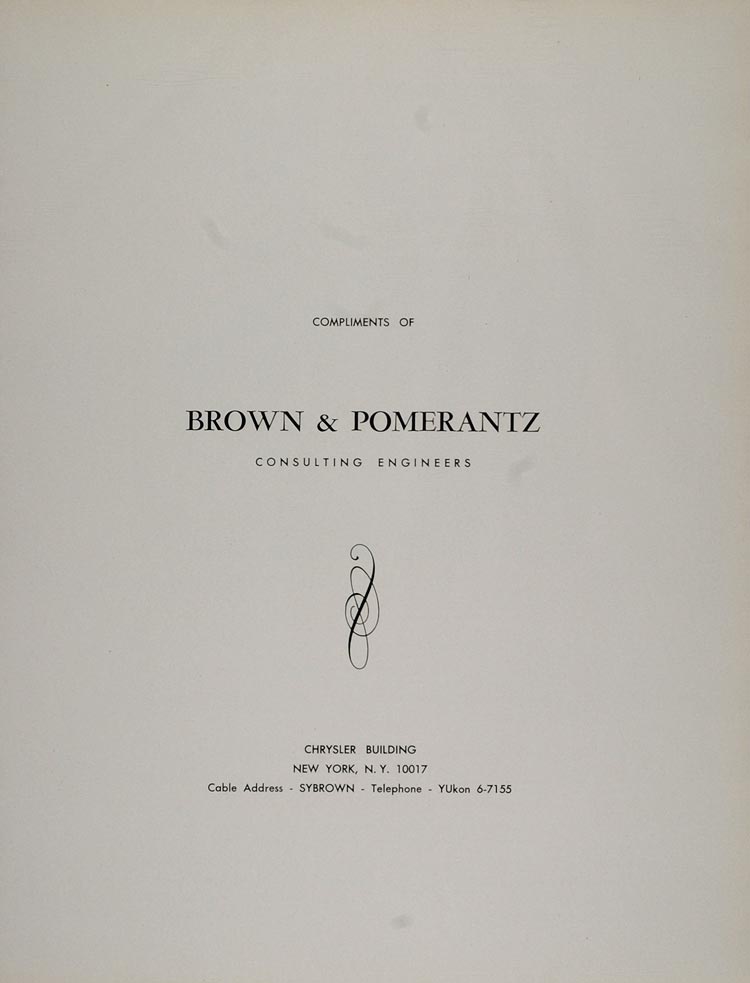 1964 Ad Brown & Pomerantz Consulting Engineers New York - ORIGINAL TDC1