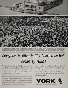 1964 Ad York Corp A/C AC Atlantic City Convention Hall - ORIGINAL TDC1