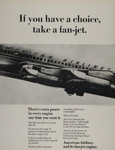 1964 Ad American Airlines Fan-jet Engine Astrojet NICE - ORIGINAL TDC1