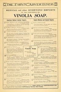 1895 Ad Chas N Crittenton Vinolia Soap Medical Journals - ORIGINAL TFO1