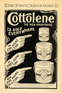 1895 Ad N. K. Fairbank Cottolene Shortening Cotton Oil - ORIGINAL TFO1