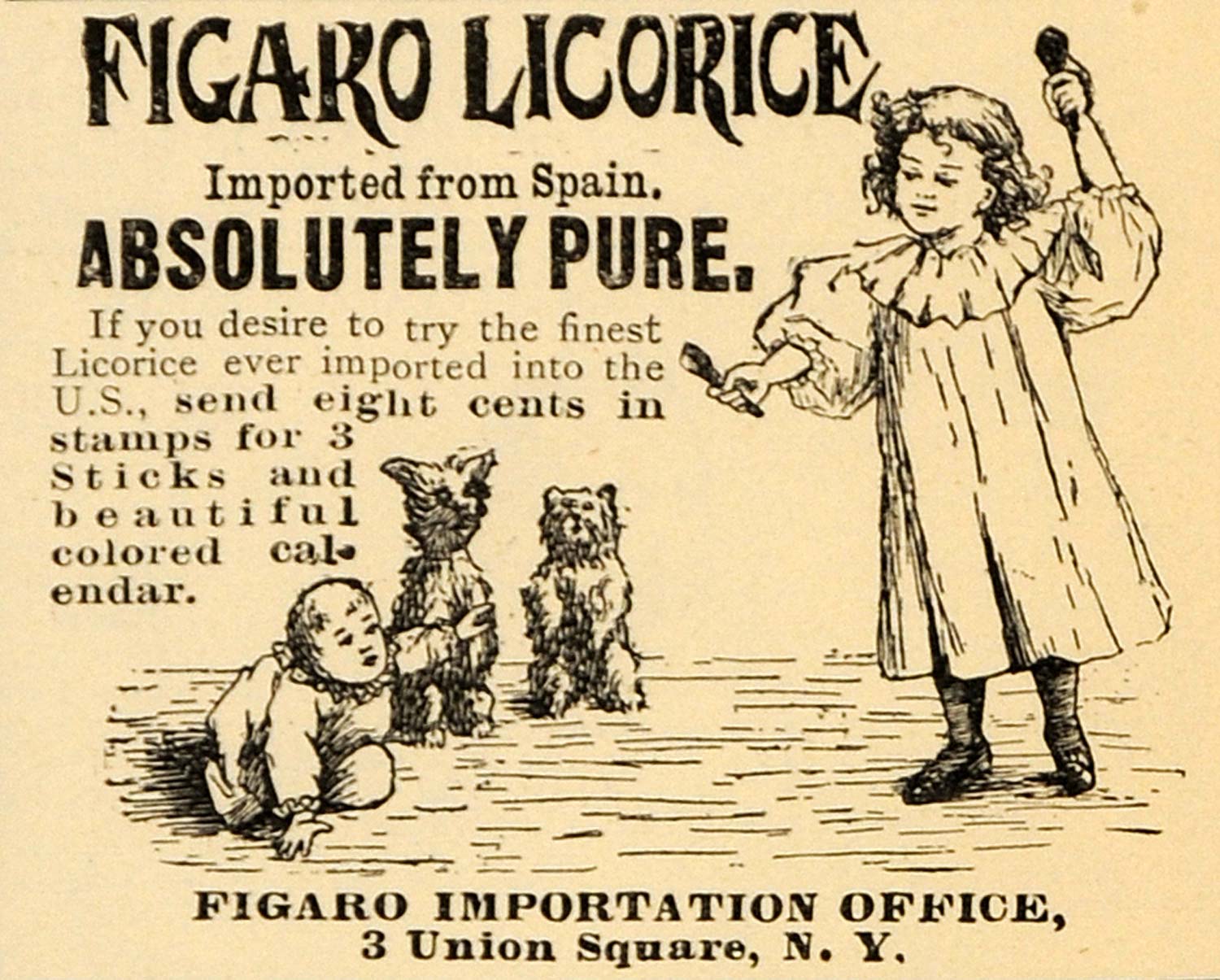 1895 Ad Figaro Importation Office Licorice Sticks Kids - ORIGINAL TFO1