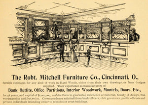 1895 Ad Robt. Mitchell Furniture Public Building Decor - ORIGINAL TFO1