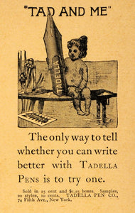 1895 Ad Tadella Fountain Pens Baby Pier Flower Lake Tad - ORIGINAL TFO1