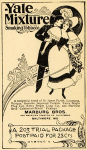 1895 Ad Marburg Brothers American Tobacco Company Yale - ORIGINAL TFO1