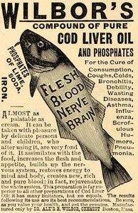 1891 Ad Cod Liver Oil Compound Dr. Alexander B. Wilbor - ORIGINAL TFO1