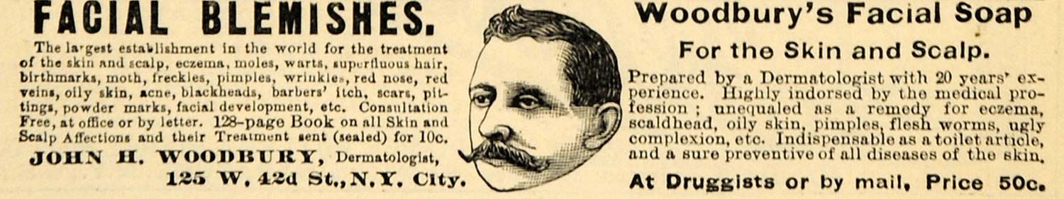 1891 Ad John H. Woodbury's Facial & Hair Soap Pricing - ORIGINAL TFO1