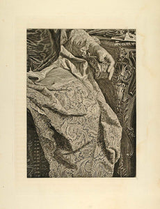 1882 Lithograph Lace Portrait Archbishop Claude Drevet - ORIGINAL TGA1
