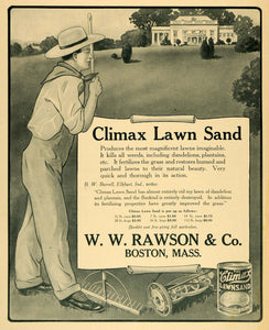 1910 Ad Climax Lawn Sand Rawson Grass Weeds Burrell - ORIGINAL ADVERTISING TGM1