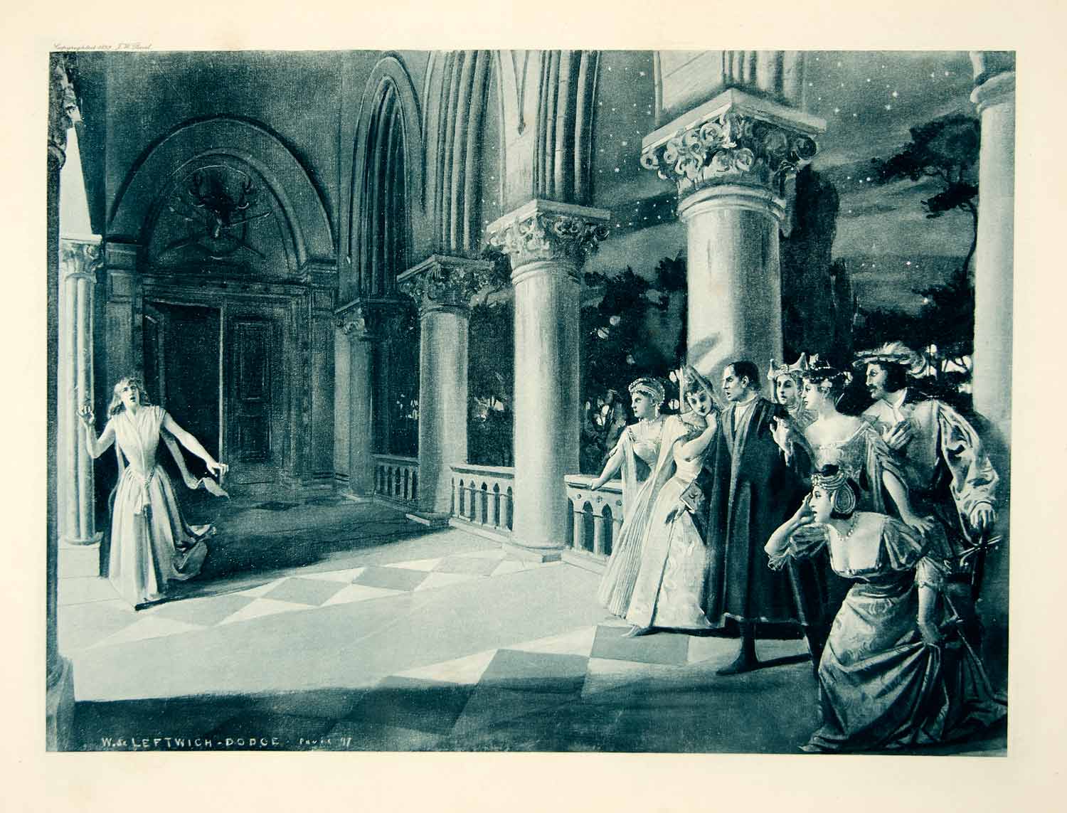 1899 Photogravure William de Leftwich Dodge Art Lucia di Lammermoor Opera TGO1