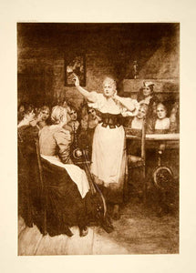 1889 Photogravure Fred Leeke Art Flying Dutchman Opera Senta Theater Music TGO1