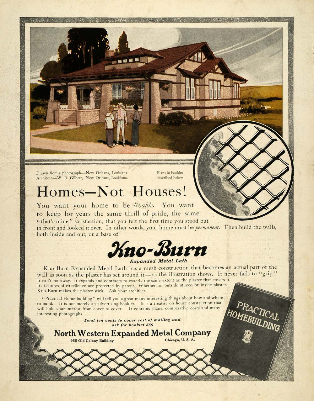 1915 Ad North Western Expanded Metal Kno-Burn Gilbert - ORIGINAL THB1