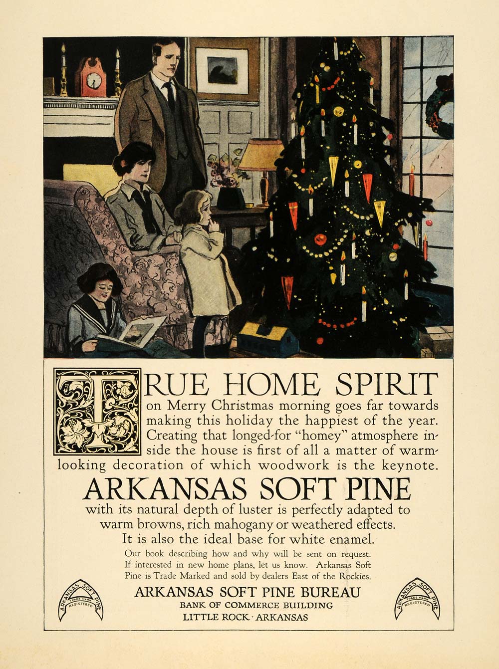 1917 Ad Little Rock Arkansas Soft Pine Christmas Tree - ORIGINAL THB1
