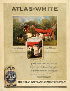 1919 Ad Atlas White Portland Cement John R. Hoyt Home - ORIGINAL THB1