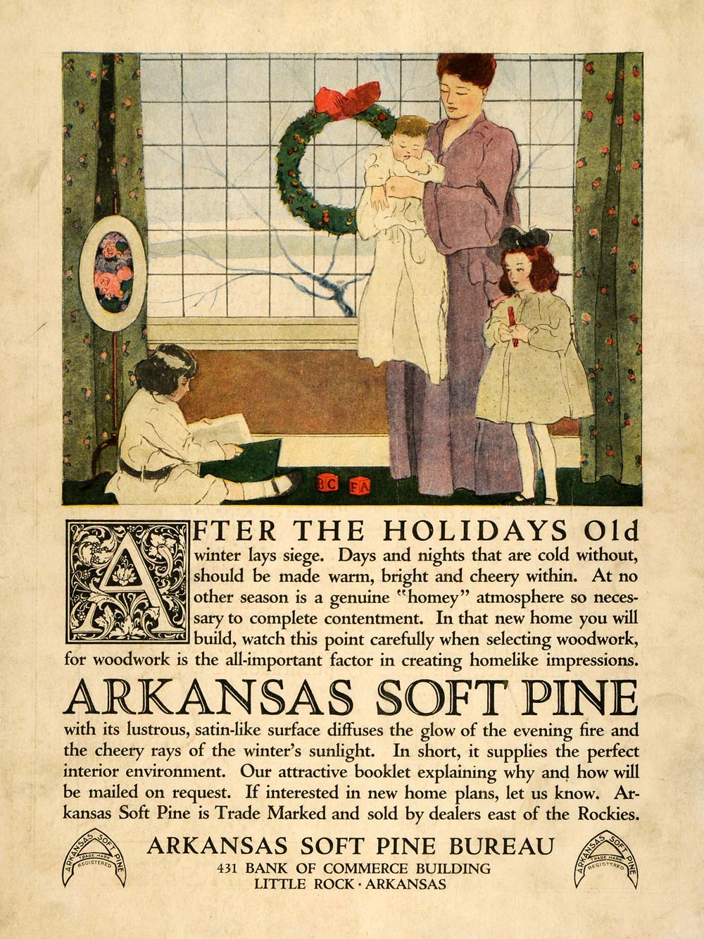 1918 Ad Arkansas Soft Pine Christmas Woodwork Carpentry - ORIGINAL THB1