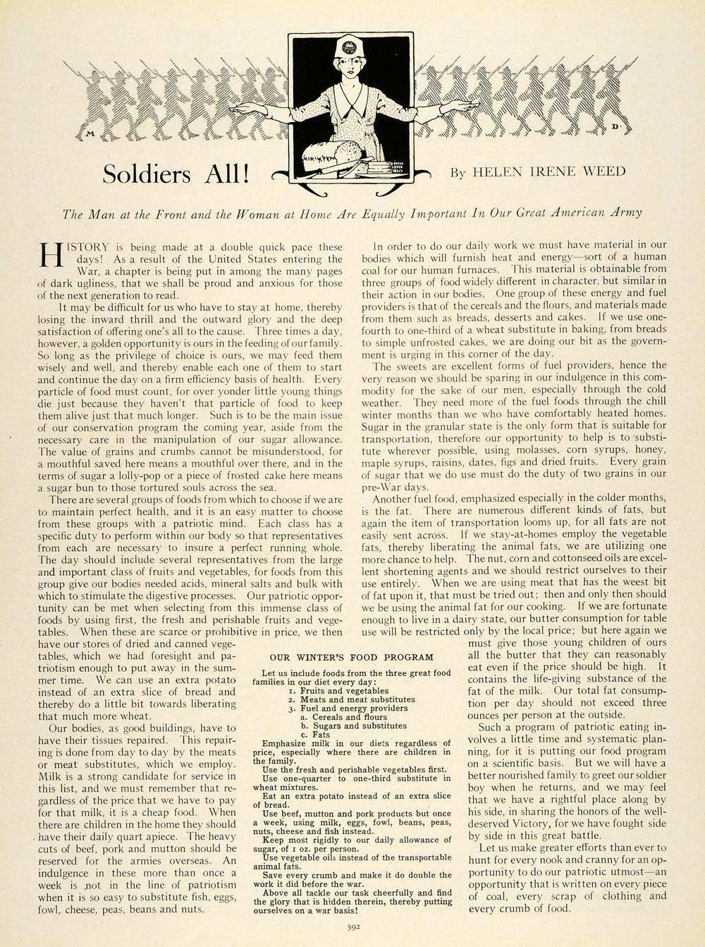 1918 Article World War I Food Rationing Wartime Efforts - ORIGINAL THB1