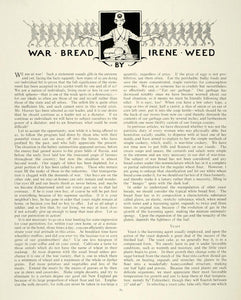 1918 Article WWI Wartime Food Rationing Irene Weed - ORIGINAL THB1