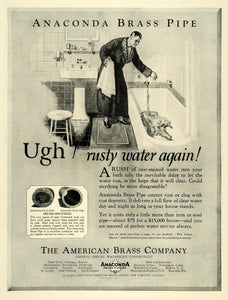 1924 Ad American Brass Anaconda Water Pipe Pricing Conn - ORIGINAL THB1