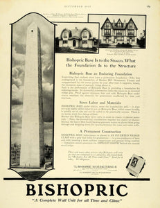 1924 Ad Construction Bishopric Architecture Bunker Hill - ORIGINAL THB1