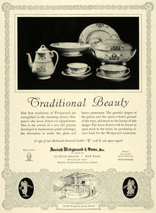 1926 Ad Josiah Wedgwood Saxon Pattern Queensware China - ORIGINAL THB1