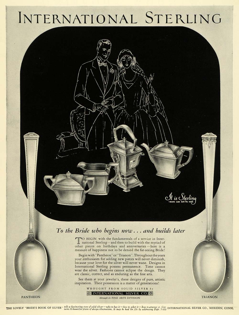 1926 Ad International Silverware Pantheon Trianon Style - ORIGINAL THB1