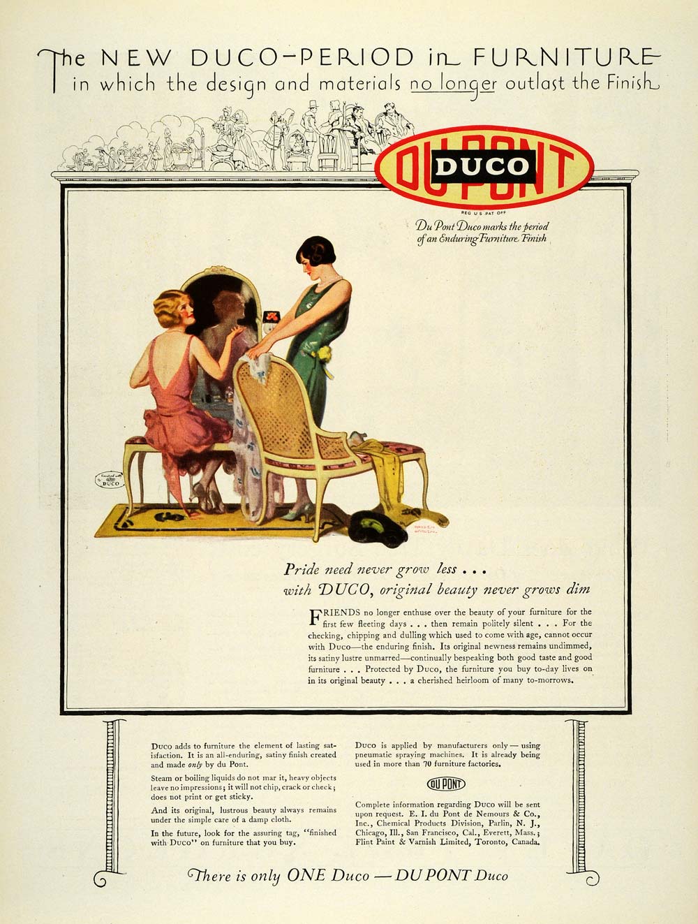 1926 Ad Du Pont Duco Furniture Finish Howard Renwick - ORIGINAL ADVERTISING THB1