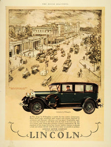 1927 Ad Antique Lincoln Limousine Willoughby Hyde Park - ORIGINAL THB1