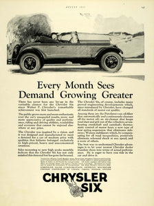 1925 Ad Antique Walter P. Chrysler Six Car Detroit Mich - ORIGINAL THB1