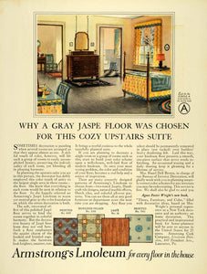 1925 Ad Armstrong Linoleum Floor Jaspe Home Improvement - ORIGINAL THB1
