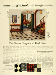 1925 Ad Home Floor Flooring Armstrong Linoleum Patterns - ORIGINAL THB1