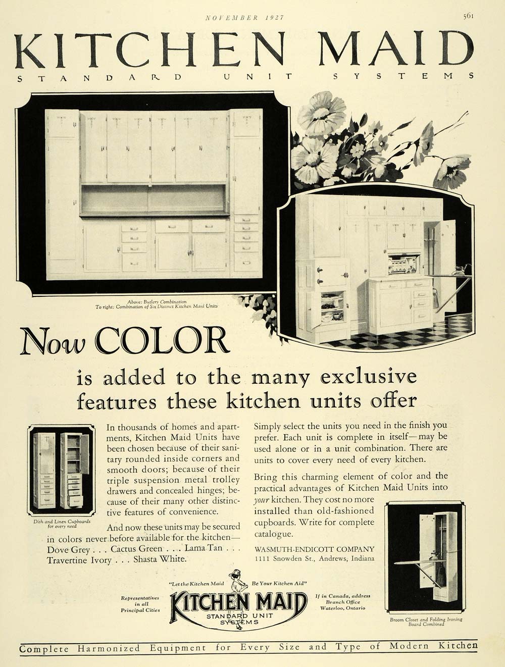 1927 Ad Kitchen Maid Standard Unit Systems Appliances - ORIGINAL THB1