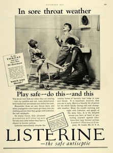 1927 Ad Children Sore Throats Cold Listerine Antiseptic - ORIGINAL THB1