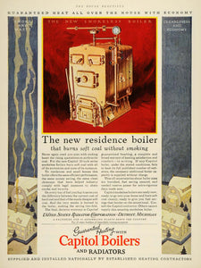 1929 Ad Capitol Residence Coal Burning Boilers Radiator - ORIGINAL THB1