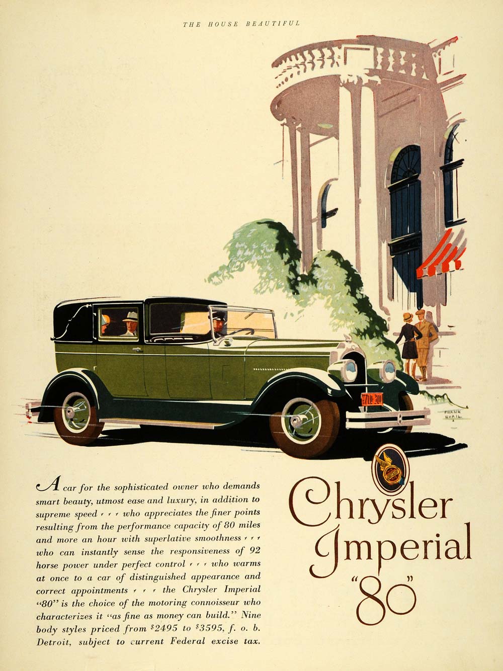 1927 Ad Frank Quail Chrysler Imperial 80 Antique Car - ORIGINAL ADVERTISING THB1