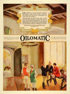 1929 Ad Williams Oil O Matic Home Heating Equestrian - ORIGINAL ADVERTISING THB1