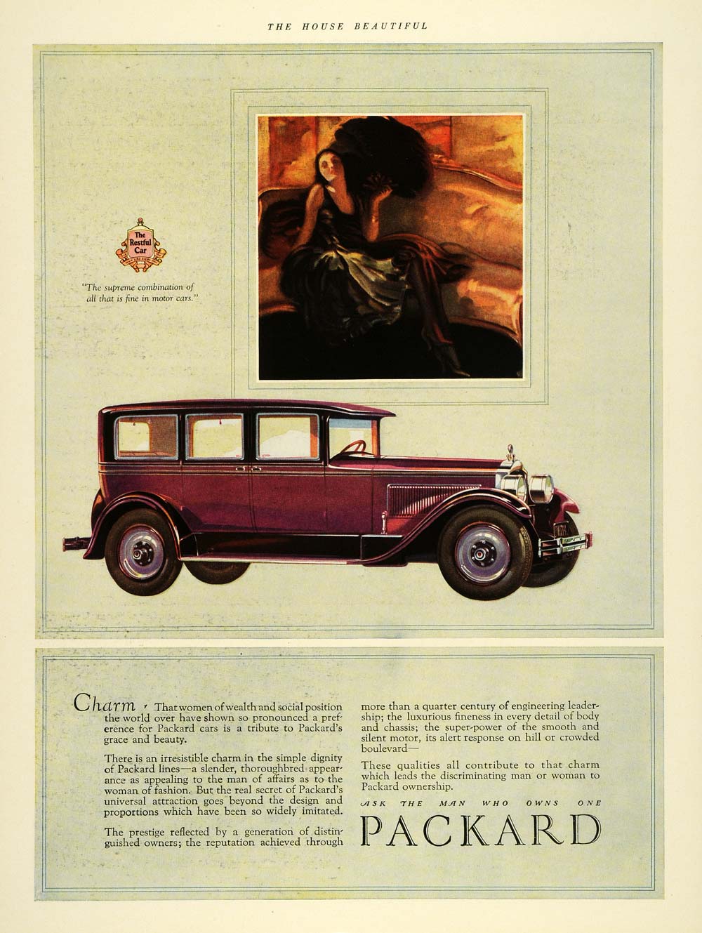 1927 Ad Packard Antique Car Ask the Man Who Owns One - ORIGINAL ADVERTISING THB1