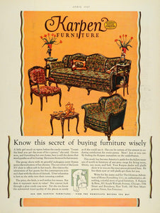 1927 Ad Karpen Furniture Louis XV Chair Home Decor - ORIGINAL ADVERTISING THB1