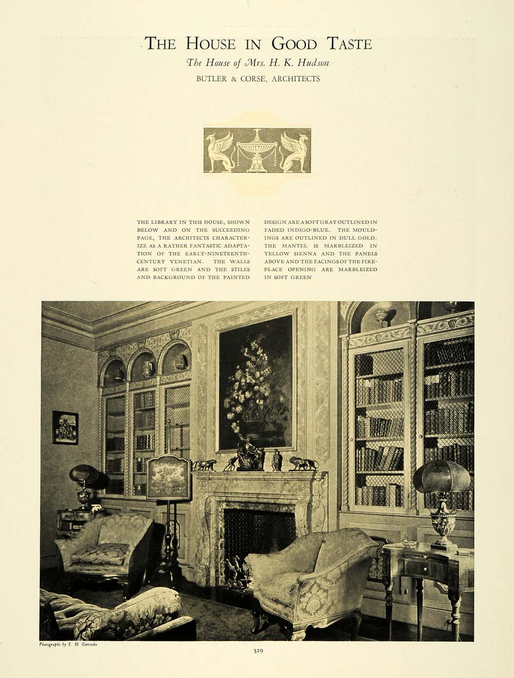 1927 Article H.K. Hudson Home Butler Corse Architecture - ORIGINAL THB1