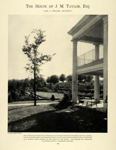 1926 Print J.M. Taylor House Villa Nova PA Architecture ORIGINAL HISTORIC THB1