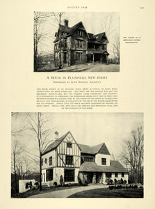 1927 Print Remodeled House Plainfield NJ Lewis Bowman - ORIGINAL HISTORIC THB1