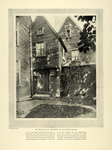 1927 Print Seven Gables House Entrance Salem Mass. - ORIGINAL HISTORIC THB1