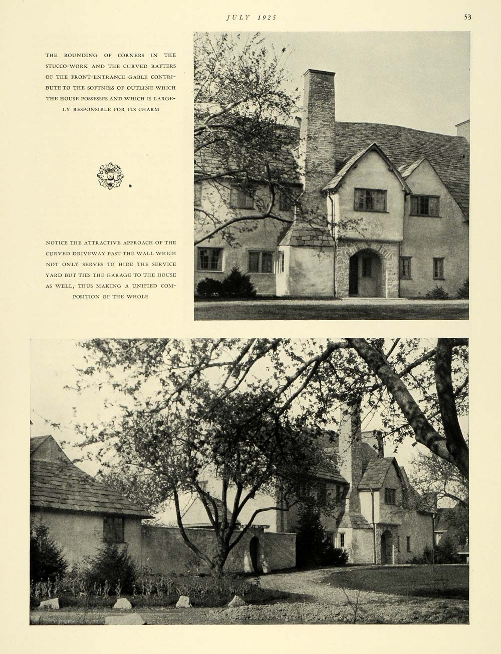 1925 Print Codlins S. V. Norton Home Shaw Architecture ORIGINAL HISTORIC THB1