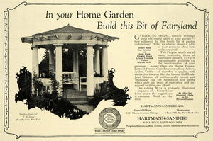 1925 Ad Hartmann Sanders Garden Pergola T. B. Snow NY - ORIGINAL THB1