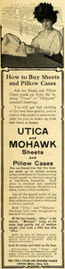 1908 Ad Utica Steam Mohawk Valley Sheets Pillows Home Bedding Victorian THK2