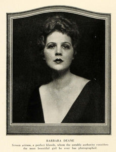 1924 Print Barbara Deane Actress Acting Performer Singer Portrait Film THM