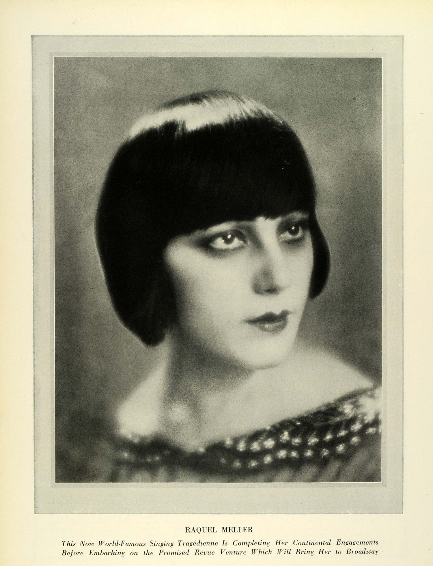 1924 Print Portrait Raquel Meller Singer Broadway Entertainer Spanish THM