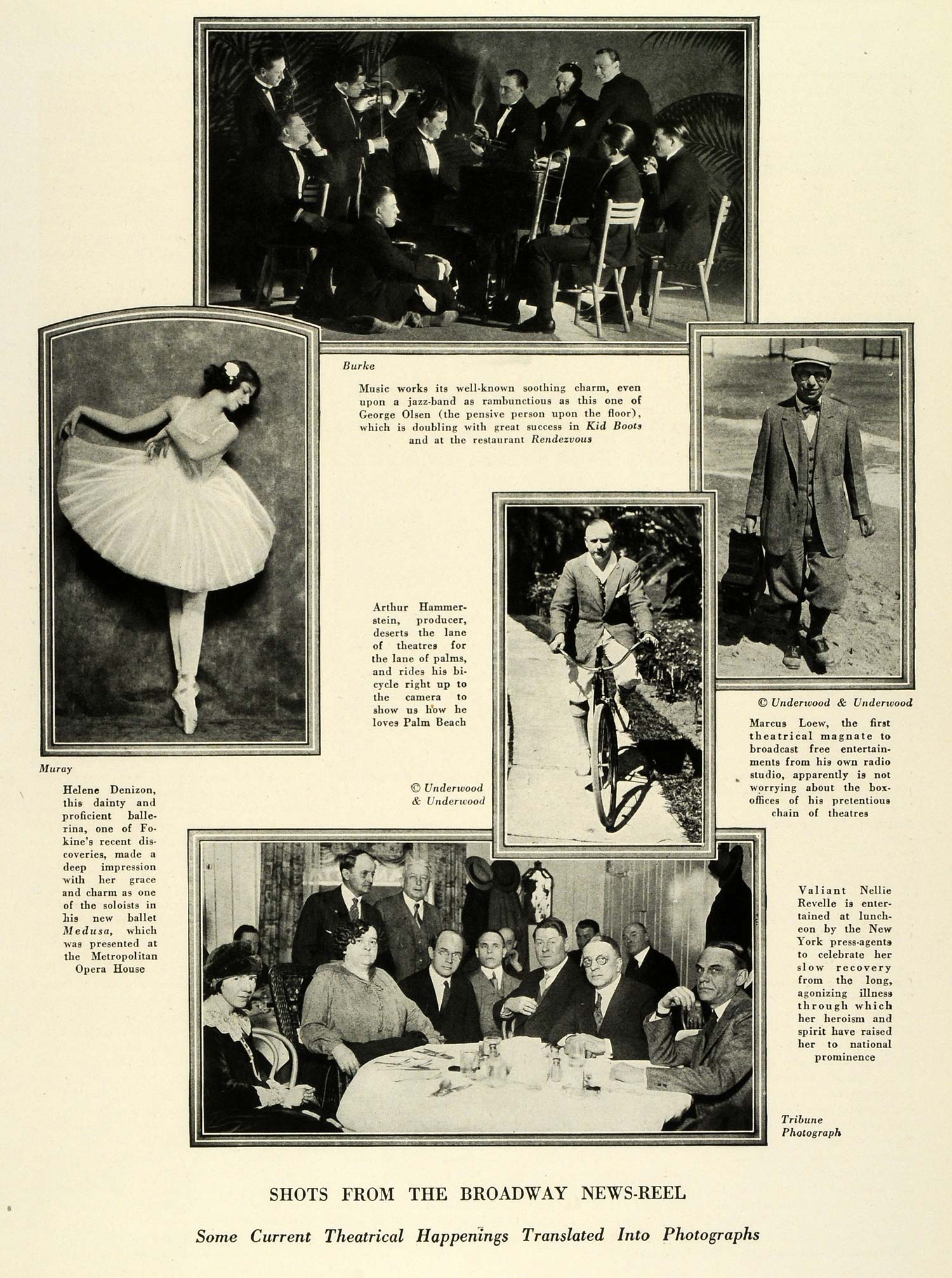 1924 Print Broadway Helen Denizon Arthur Hammerstein Burke Marcus Loew THM